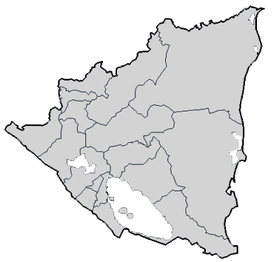 Mapa de Nicaragua con cobertura nacional